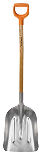 Fiskars snö- och sädesskyffel, bladbredd: 31 cm, Aluminiumblad/handtag av björkträ med plastbeläggning, 1001637