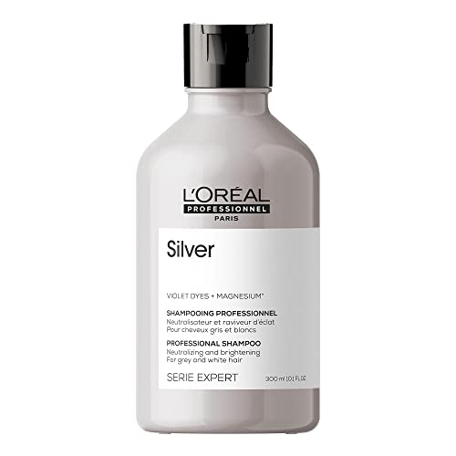 L'Oréal Professionnel | schampo, hjälper blont eller grått hår återfå en silvrig nyans, Serie Expert Silver, 300 ml