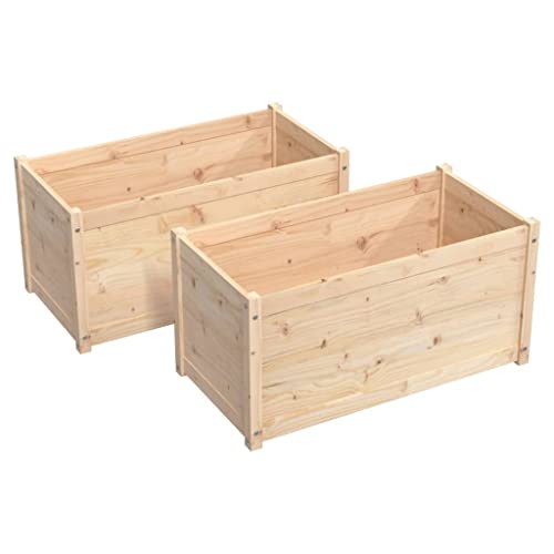 vidaXL Odlingslådor 2 st 100x50x50 cm massiv furu