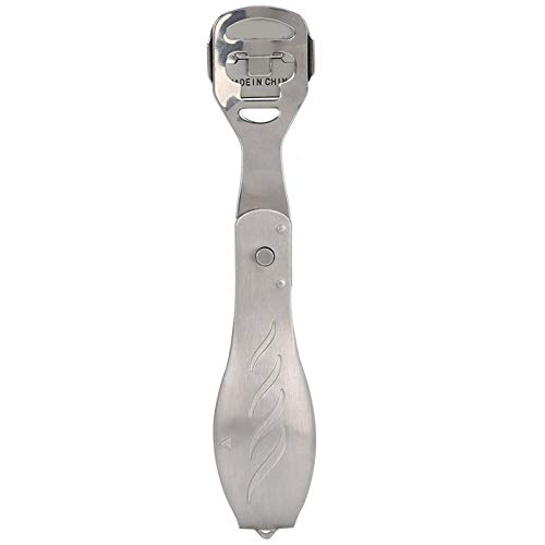Bärbar hållbar pedikyrskrubber rostfritt stål Callus Remover hyvel för hemmabruk för salong för fotvård för män(Primary color (naked))