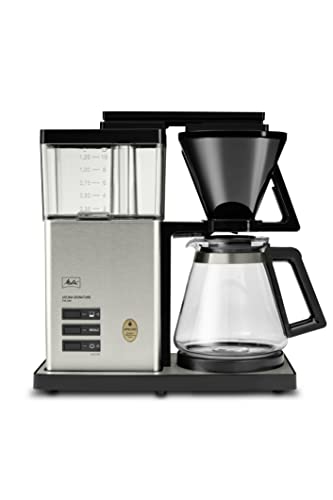 Melitta Aroma Signature Deluxe 100702, kaffebryggare med glaskanna och två värmeelement, svart