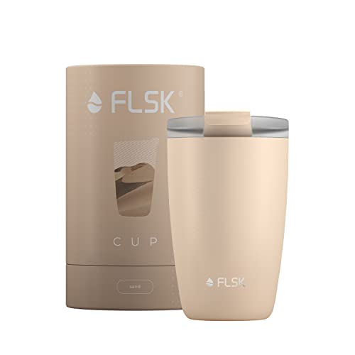 FLSK CUP • Coffee to go-mugg i rostfritt stål – vakuumisolerad • Njut snygg när du är på språng med din CUP sand. • Utan BPA, rostfri, tät – 350 ml
