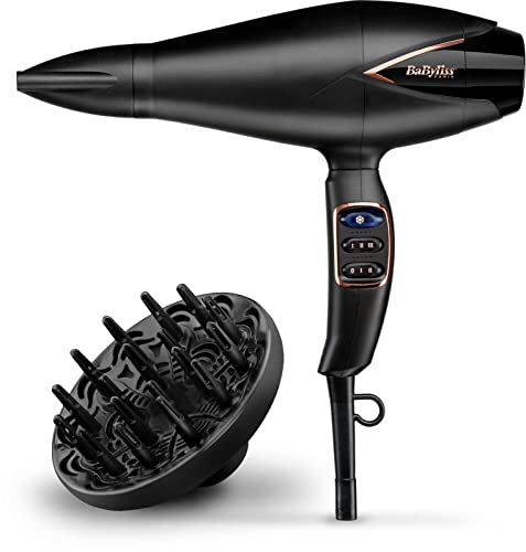 BaByliss Salon Air Brilliance 2200 hårfön med digital motor och diffuser
