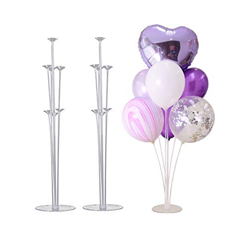 Coriver Ballongträd, bordsballongstativ, sats med plaststång, ballongstativ, bröllop, födelsedag, trädgårdsfest och firande, ballongtillbehör (2 set)