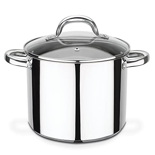 GSW 990189 Montreal grönsakskruka med glaslock 20 cm/ca 5,0 liter, rostfritt stål, silver, 20 cm