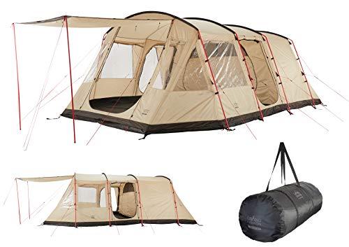 Grand Canyon DOLOMITI 6 – tunneltält för 6 personer | familjetält/grupptält med två sovplatser | Mojave Desert (beige)