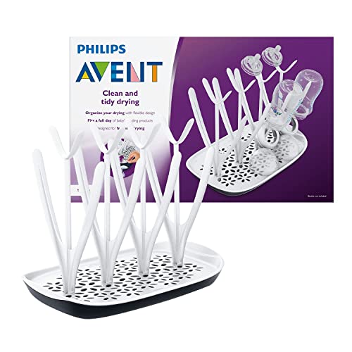 Philips Avent Torkställ - Passar alla flaskstorlekar - Plats för 8 flaskor, bröstpumpsdelar och nappar - Löstagbar droppbricka - SCF149/00