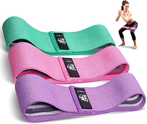 CFX Motståndsband, 3 set, premium träningsband med halkfri design för höfter och rumpor, 3 motståndsnivåer träning booty-band för kvinnor och män, hemträning, fitness, yoga