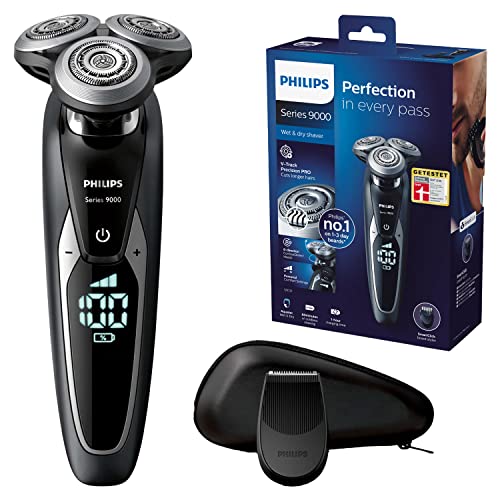 Philips S9721/41 Serie 9000 Elektrisk Rakapparat, Våt och Torr, Silver/Svart