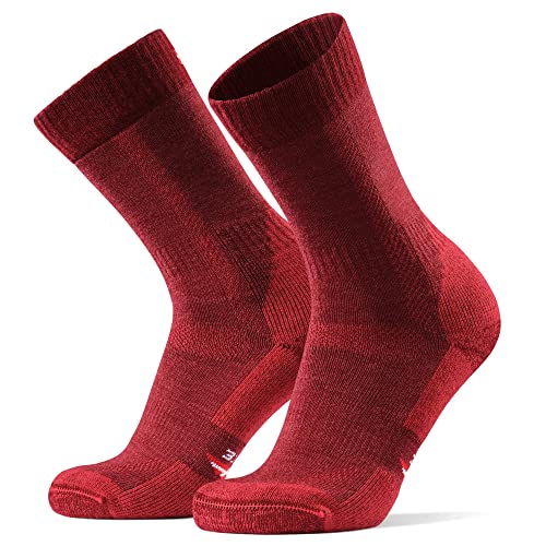 Merinoull vandringsstrumpor, 1 pack, för män, kvinnor & barn, sommar, vandring, utomhus anti-blåsor (Röd, 35-38)