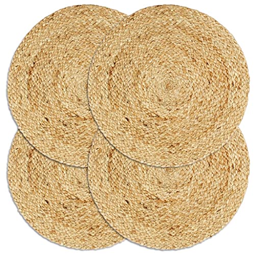 vidaXL Bordstabletter 4 st naturlig 38 cm rund jute